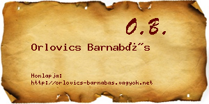 Orlovics Barnabás névjegykártya