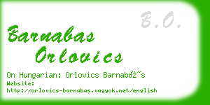 barnabas orlovics business card